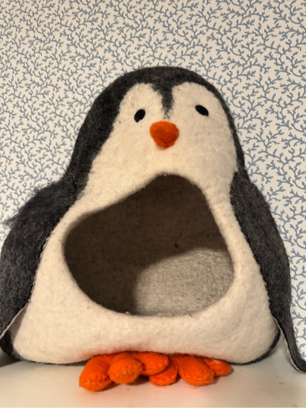 Dharma Dog Karma Cat wool pet cave shaped like a penguin for dog or cat